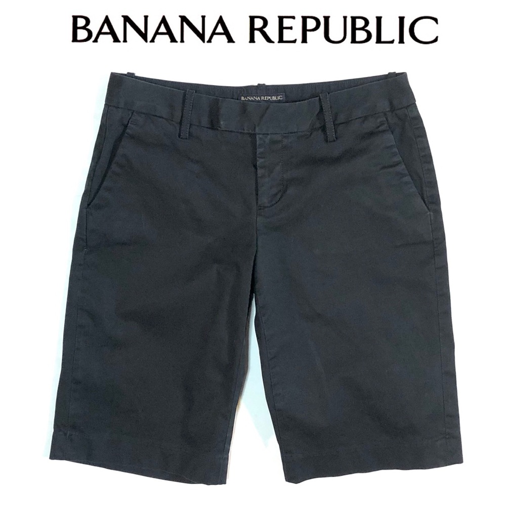 Banana Republic Ryan Fit Black Bermuda Shorts 0